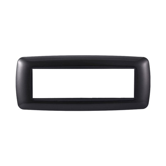 ETTROIT Placca Plastica Bombata Serie Space 7P Colore Acciaio Scuro Compatibile Con Bticino Living International