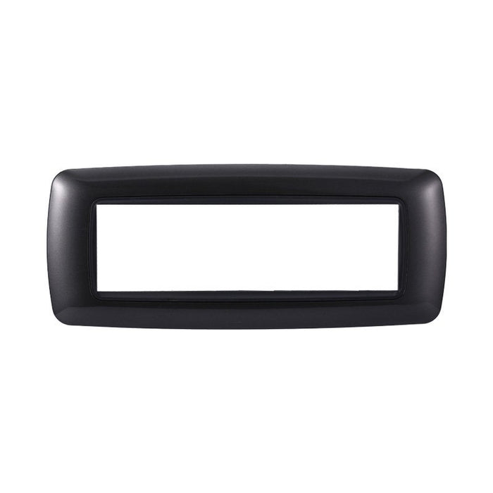 ETTROIT Placca Plastica Bombata Serie Space 7P Colore Acciaio Scuro Compatibile Con Bticino Living International