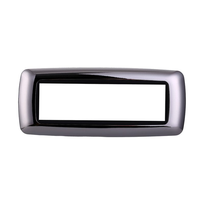 ETTROIT Placca Plastica Bombata Serie Space 7P Colore Cromato Lucido Compatibile Con Bticino Living International