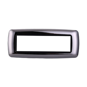 ETTROIT Placca Plastica Bombata Serie Space 7P Colore Cromato Lucido Compatibile Con Bticino Living International