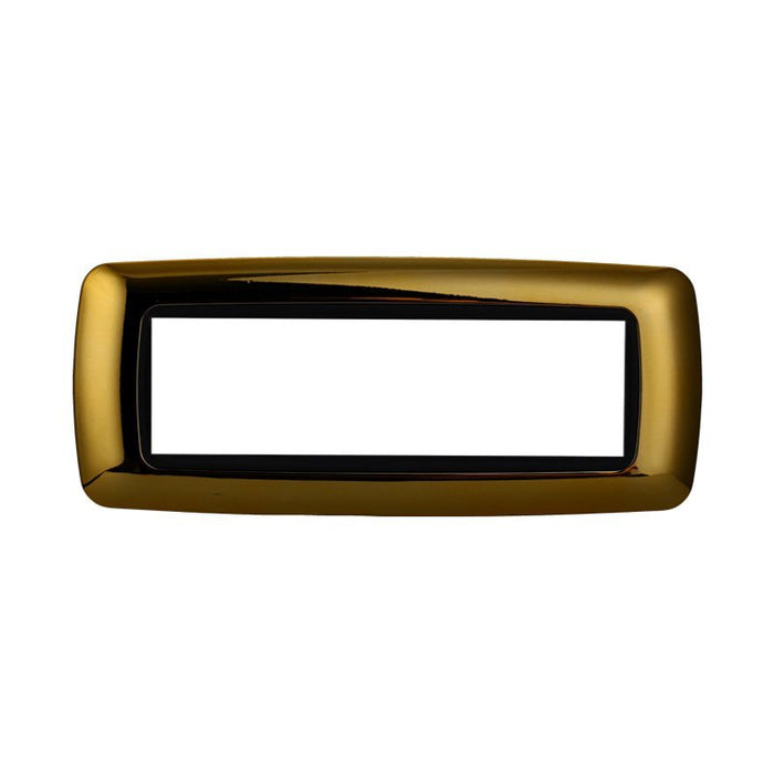 ETTROIT Placca Plastica Bombata Serie Space 7P Colore Oro Lucido Compatibile Con Bticino Living International
