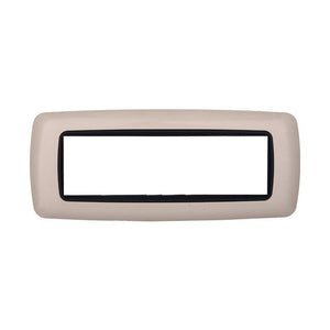 ETTROIT Placca Plastica Bombata Serie Space 7P Colore Sabbia Compatibile Con Bticino Living International