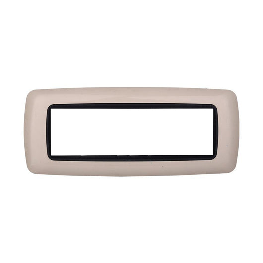 ETTROIT Placca Plastica Bombata Serie Space 7P Colore Sabbia Compatibile Con Bticino Living International