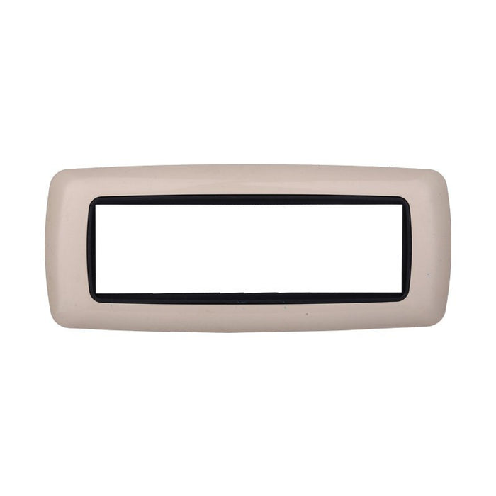 ETTROIT Placca Plastica Bombata Serie Space 7P Colore Sabbia Compatibile Con Bticino Living International