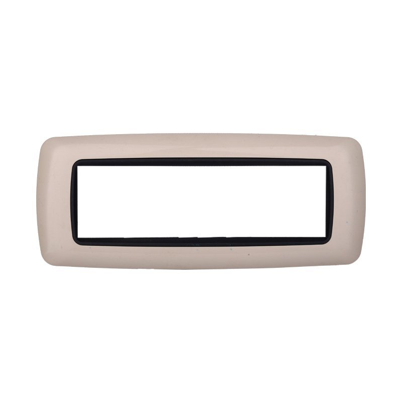 ETTROIT Placca Plastica Bombata Serie Space 7P Colore Sabbia Compatibile Con Bticino Living International