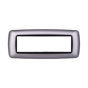 ETTROIT Placca Plastica Bombata Serie Space 7P Colore Silver Compatibile Con Bticino Living International