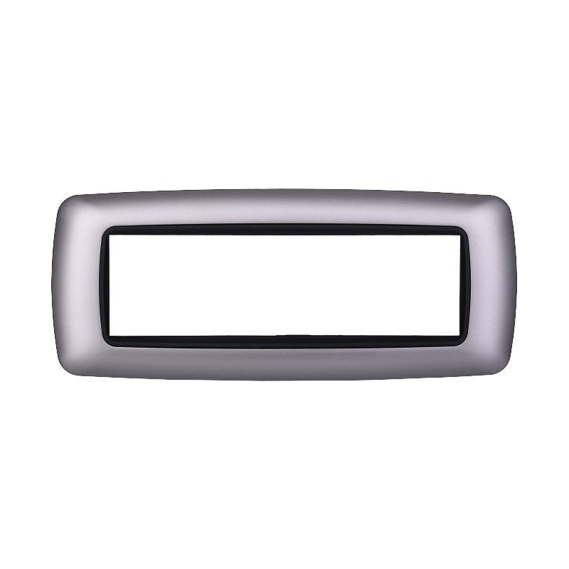 ETTROIT Placca Plastica Bombata Serie Space 7P Colore Silver Compatibile Con Bticino Living International