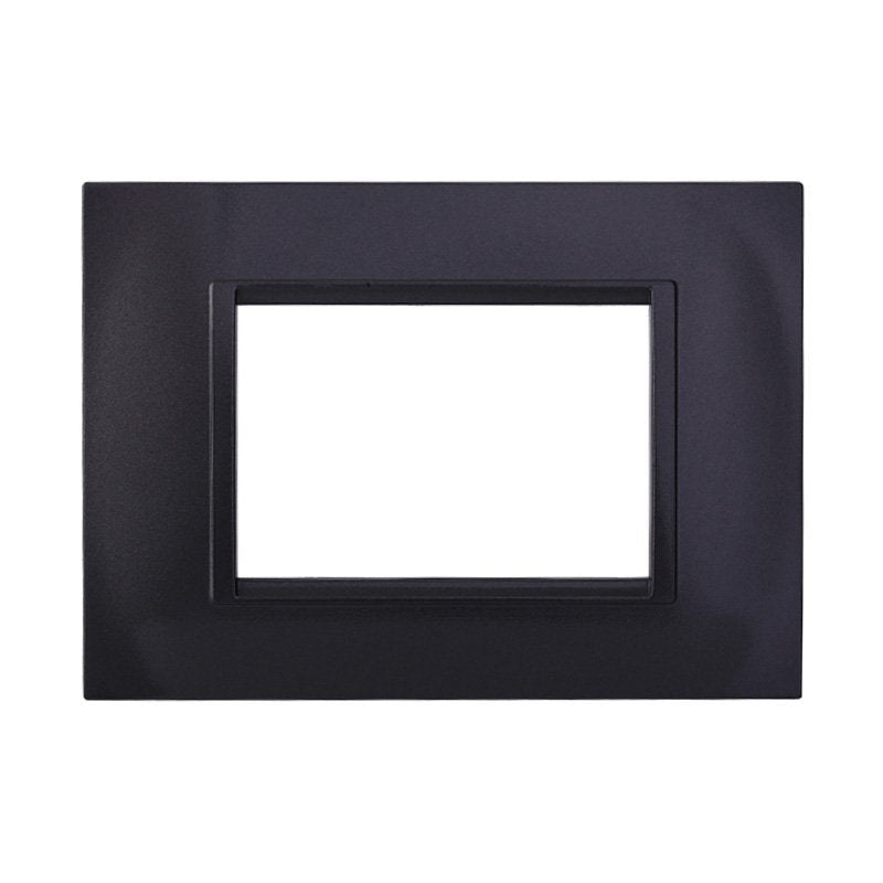 ETTROIT Placca Plastica Quadrata Serie Space 3P Colore Acciaio Scuro Compatibile Con Bticino Living Light