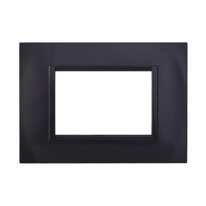 ETTROIT Placca Plastica Quadrata Serie Space 3P Colore Acciaio Scuro Compatibile Con Bticino Living Light