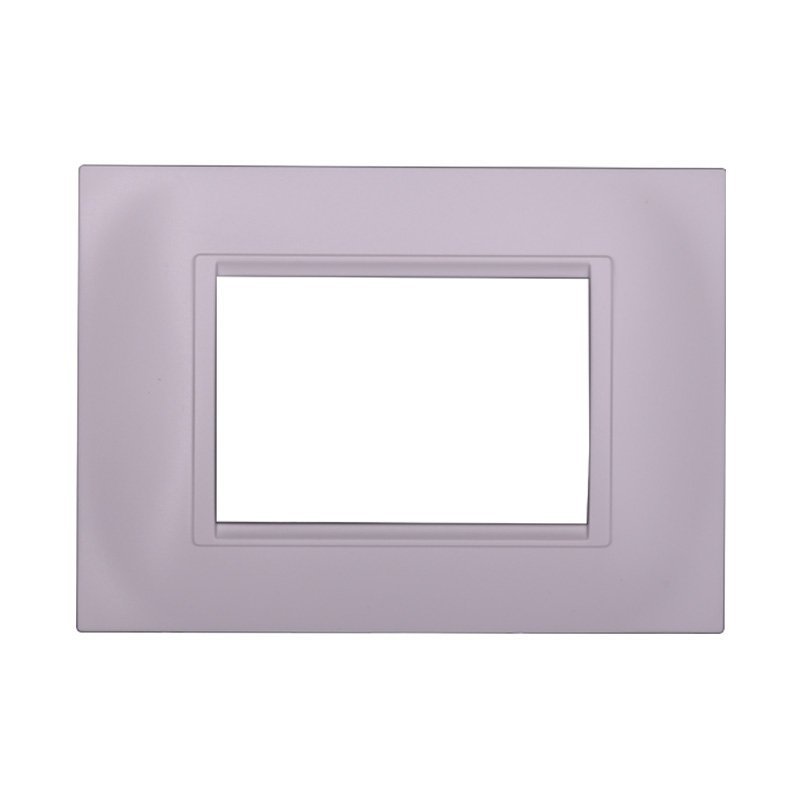ETTROIT Placca Plastica Quadrata Serie Space 3P Colore Bianco Compatibile Con Bticino Living Light