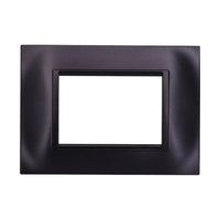 Placca Plastica Quadrata Serie Space 3P Colore Nero Compatibile Con Bticino Living Light