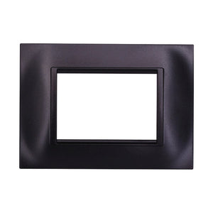 Placca Plastica Quadrata Serie Space 3P Colore Nero Compatibile Con Bticino Living Light