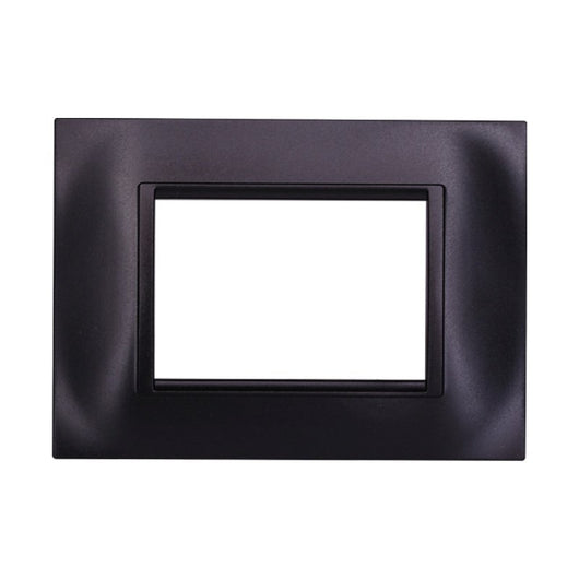 Placca Plastica Quadrata Serie Space 3P Colore Nero Compatibile Con Bticino Living Light