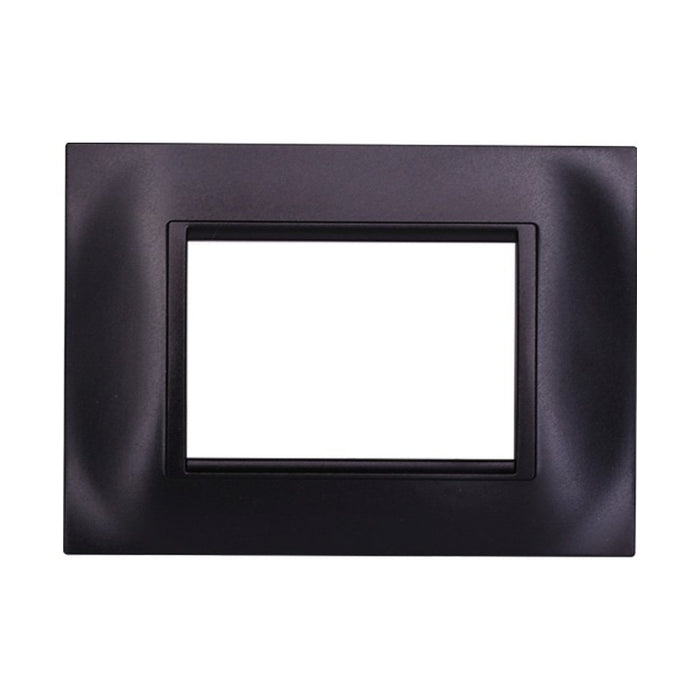 Placca Plastica Quadrata Serie Space 3P Colore Nero Compatibile Con Bticino Living Light
