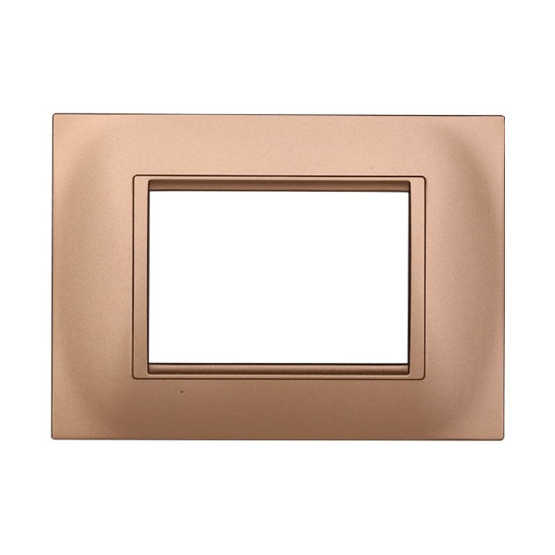 Placca Plastica Quadrata Serie Space 3P Colore Oro Compatibile Con Bticino Living Light