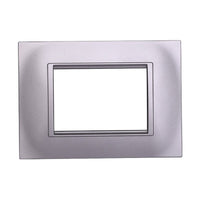 Placca Plastica Quadrata Serie Space 3P Colore Silver Compatibile Con Bticino Living Light