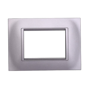 Placca Plastica Quadrata Serie Space 3P Colore Silver Compatibile Con Bticino Living Light