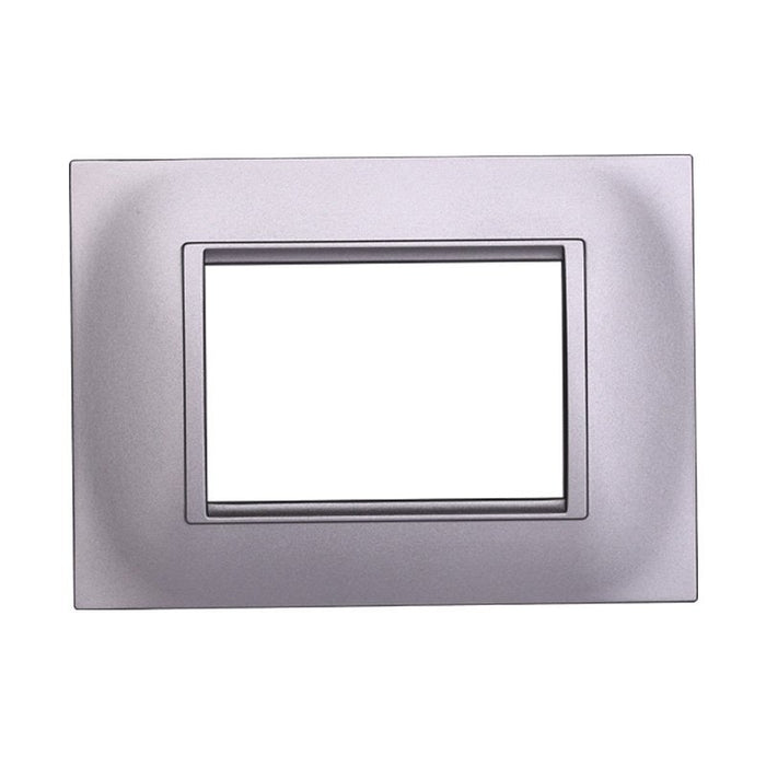 Placca Plastica Quadrata Serie Space 3P Colore Silver Compatibile Con Bticino Living Light