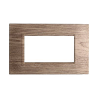 ETTROIT Placca Plastica Quadrata Serie Space 4P Colore Legno Scuro Compatibile Con Bticino Living Light