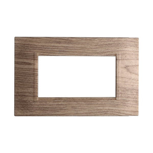 ETTROIT Placca Plastica Quadrata Serie Space 4P Colore Legno Scuro Compatibile Con Bticino Living Light