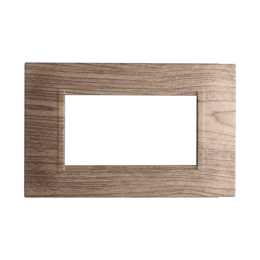 ETTROIT Placca Plastica Quadrata Serie Space 4P Colore Legno Scuro Compatibile Con Bticino Living Light