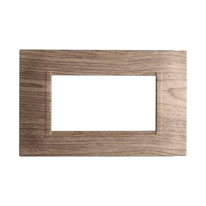 ETTROIT Placca Plastica Quadrata Serie Space 4P Colore Legno Scuro Compatibile Con Bticino Living Light