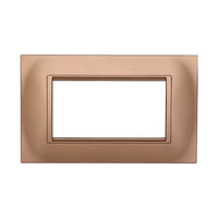 ETTROIT Placca Plastica Quadrata Serie Space 4P Colore Oro Compatibile Con Bticino Living Light