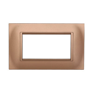 ETTROIT Placca Plastica Quadrata Serie Space 4P Colore Oro Compatibile Con Bticino Living Light