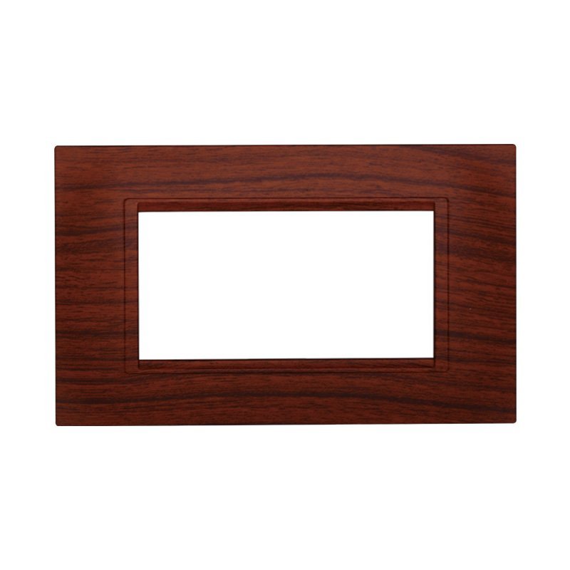 Placca Plastica Quadrata Serie Space 4P Colore Radica Compatibile Con Bticino Living Light