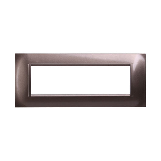Placca Plastica Quadrata Serie Space 7P Colore Bronzo Compatibile Con Bticino Living Light