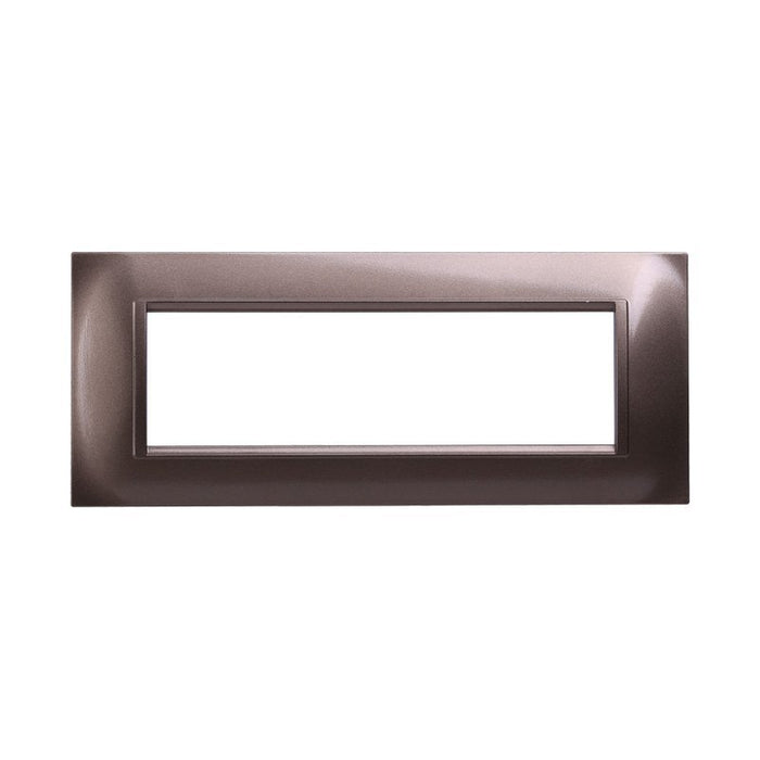 Placca Plastica Quadrata Serie Space 7P Colore Bronzo Compatibile Con Bticino Living Light