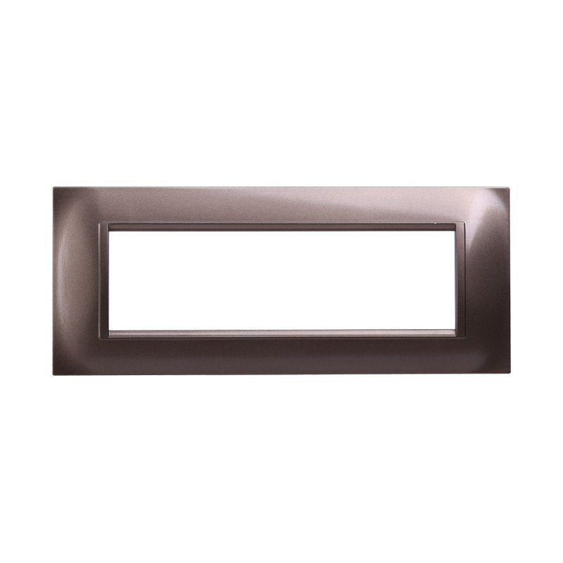 Placca Plastica Quadrata Serie Space 7P Colore Bronzo Compatibile Con Bticino Living Light