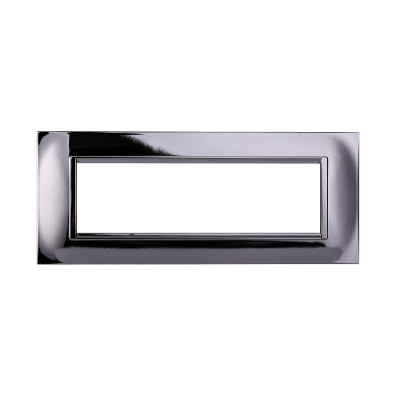 Placca Plastica Quadrata Serie Space 7P Colore Cromato Lucido Compatibile Con Bticino Living Light