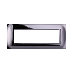 Placca Plastica Quadrata Serie Space 7P Colore Cromato Lucido Compatibile Con Bticino Living Light