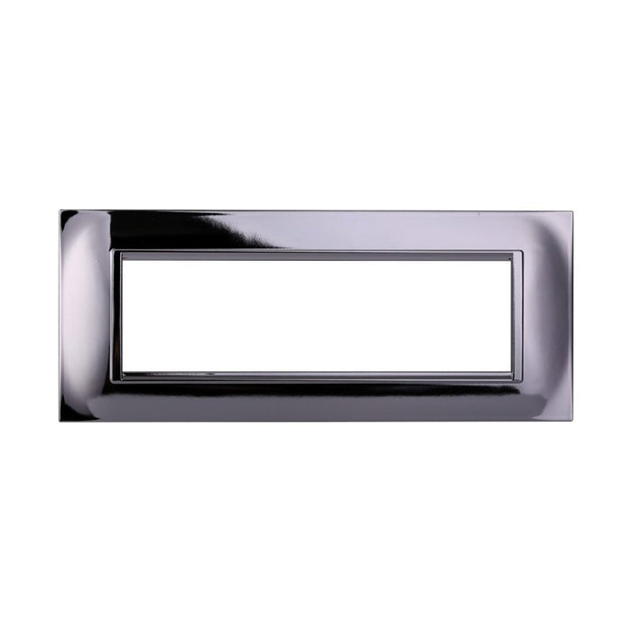 Placca Plastica Quadrata Serie Space 7P Colore Cromato Lucido Compatibile Con Bticino Living Light