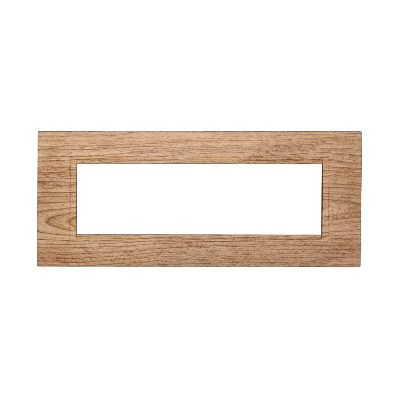 Placca Plastica Quadrata Serie Space 7P Colore Legno Chiaro Compatibile Con Bticino Living Light