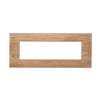 Placca Plastica Quadrata Serie Space 7P Colore Legno Chiaro Compatibile Con Bticino Living Light