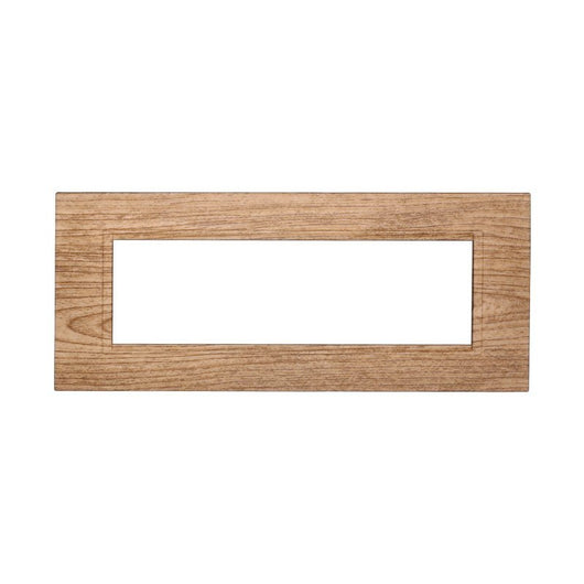 Placca Plastica Quadrata Serie Space 7P Colore Legno Chiaro Compatibile Con Bticino Living Light