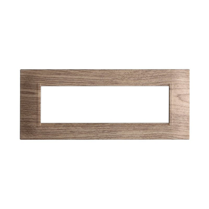Placca Plastica Quadrata Serie Space 7P Colore Legno Scuro Compatibile Con Bticino Living Light