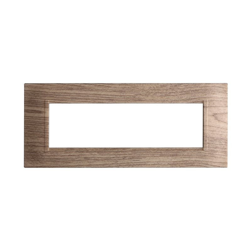 Placca Plastica Quadrata Serie Space 7P Colore Legno Scuro Compatibile Con Bticino Living Light