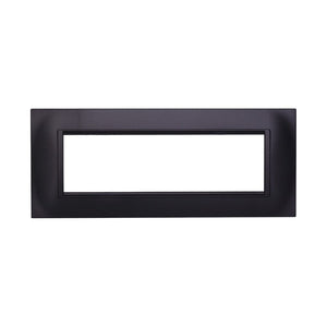 Placca Plastica Quadrata Serie Space 7P Colore Nero Compatibile Con Bticino Living Light