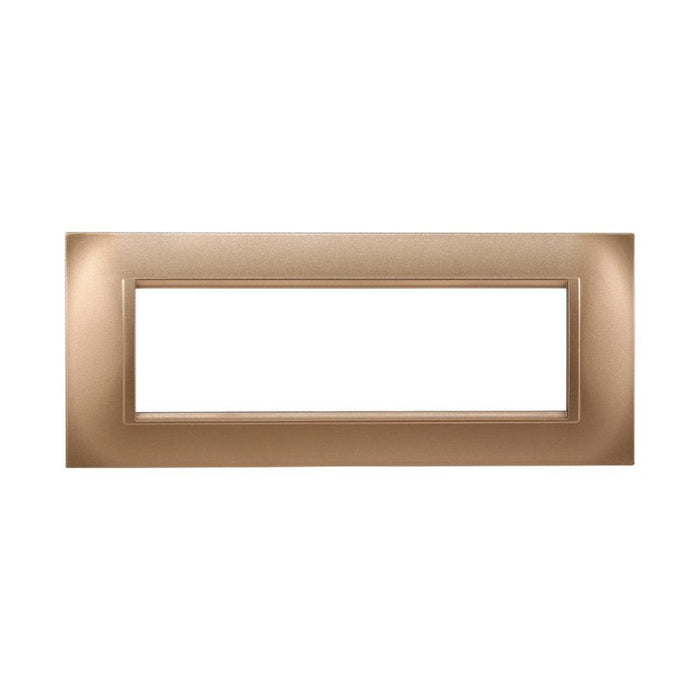 Placca Plastica Quadrata Serie Space 7P Colore Oro Compatibile Con Bticino Living Light