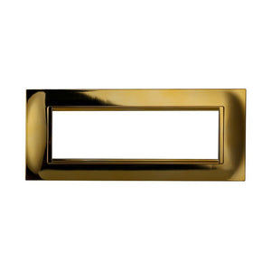 Placca Plastica Quadrata Serie Space 7P Colore Oro Lucido Compatibile Con Bticino Living Light