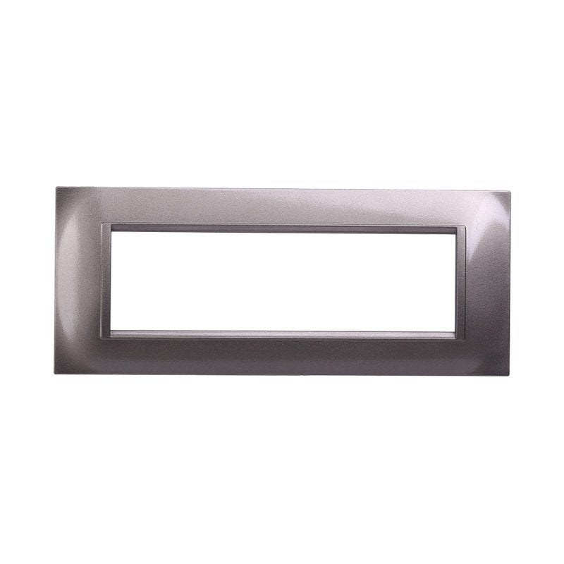 ETTROIT Placca Plastica Quadrata Serie Space 7P Colore Titanio Compatibile Con Bticino Living Light