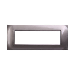 Placca Plastica Quadrata Serie Space 7P Colore Titanio Compatibile Con Bticino Living Light