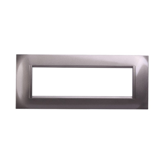 Placca Plastica Quadrata Serie Space 7P Colore Titanio Compatibile Con Bticino Living Light