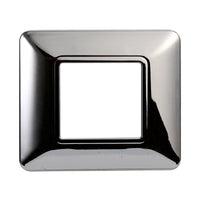 ETTROIT Placca Plastica Serie Solar 2P Colore Cromato Lucido Compatibile Con Bticino Matix