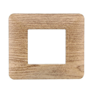 ETTROIT Placca Plastica Serie Solar 2P Colore Legno Chiaro Compatibile Con Bticino Matix