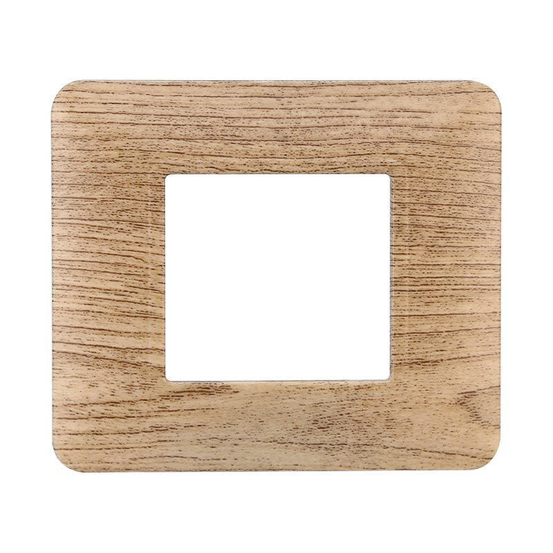 ETTROIT Placca Plastica Serie Solar 2P Colore Legno Chiaro Compatibile Con Bticino Matix