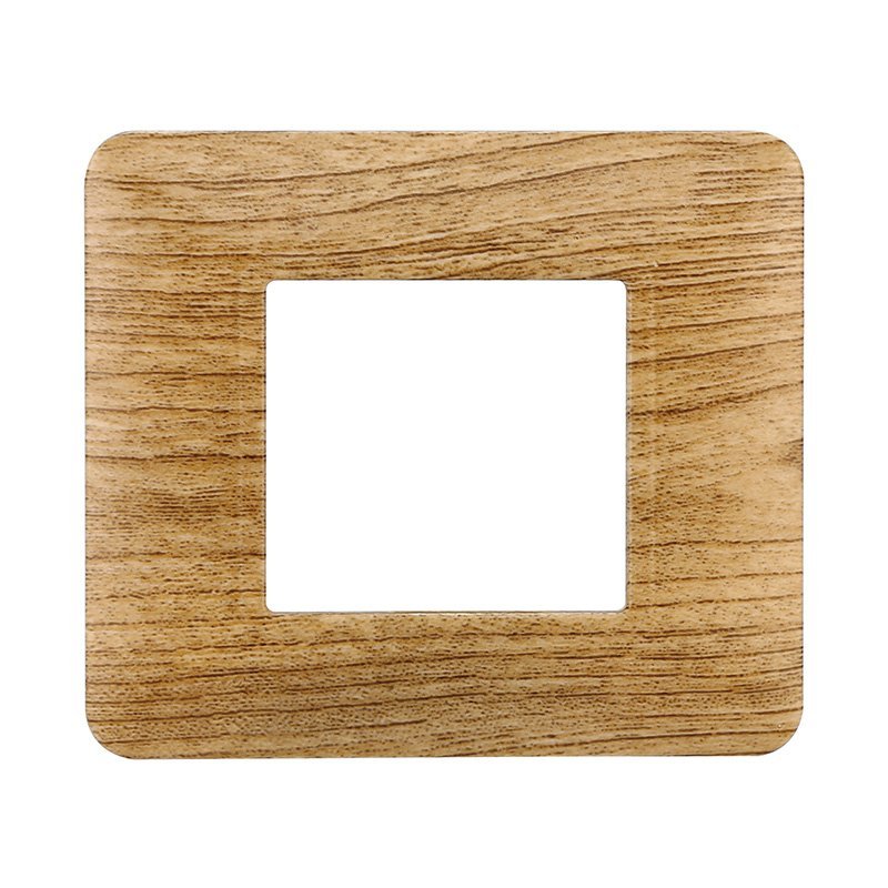 ETTROIT Placca Plastica Serie Solar 2P Colore Legno Scuro Compatibile Con Bticino Matix